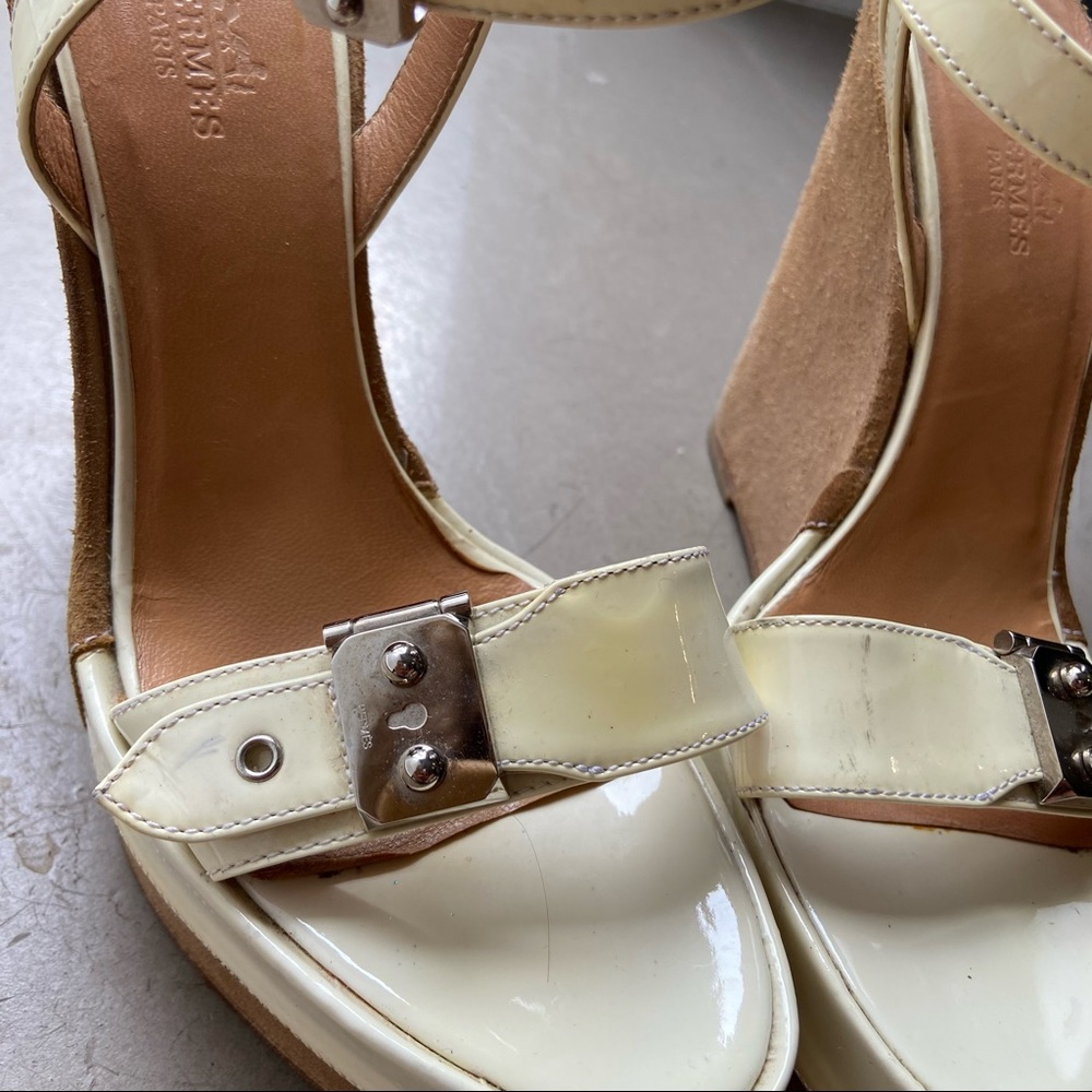Hermes Patent Leather Wedges